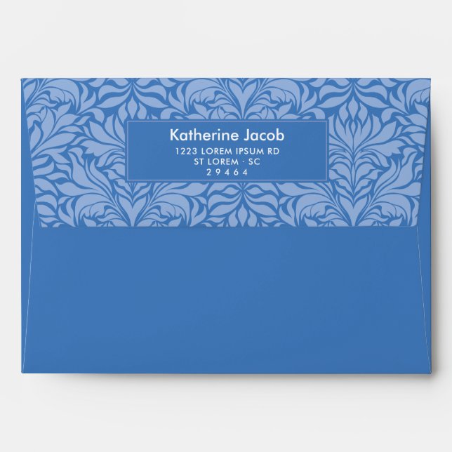 Something blue bridal shower invitation envelope (Back (Top Flap))