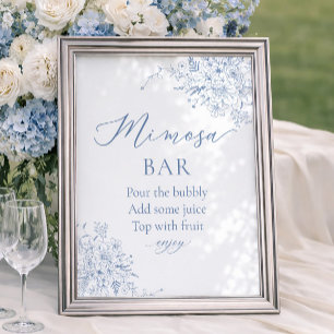 Something Blue Bridal Shower Mimosa Bar Poster