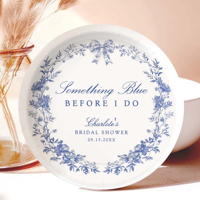 Something Blue Bridal Shower Paper Plate (Creator Uploaded)