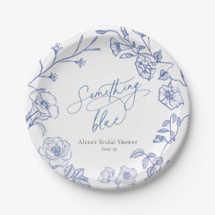 Something Blue Bridal Shower Paper Plate