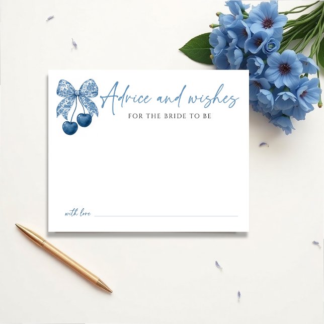 Something Blue Bridal Shower Theme Advice Card (Creator Uploaded)