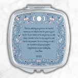Something Blue Bride Wedding Gift Celestial Boho Compact Mirror<br><div class="desc">A stunning compact mirror, for a sentimental bride wedding gift from Mum that will leave a lasting impression on your special day. Adorned with a delicate dusty blue and pink floral wreath, this mirror radiates a charming Boho style. To add an enchanting touch, it features a celestial element, symbolising the...</div>