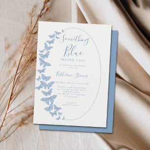 Something Blue Butterflies Boho Chic Bridal Shower Invitation
