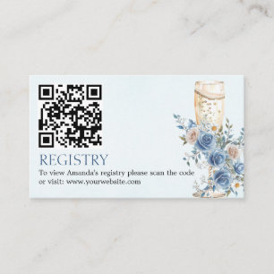Something Blue Champagne Bridal Shower Registry Enclosure Card