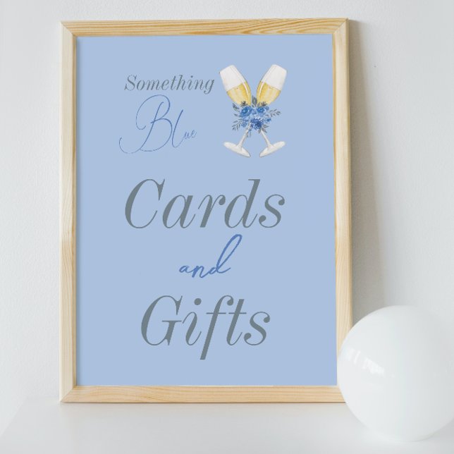 Something Blue Champagne Floral Bridal Shower  Poster (Creator Uploaded)