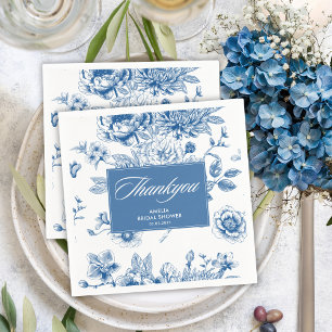 Something blue chinoiserie blue bridal shower napkin