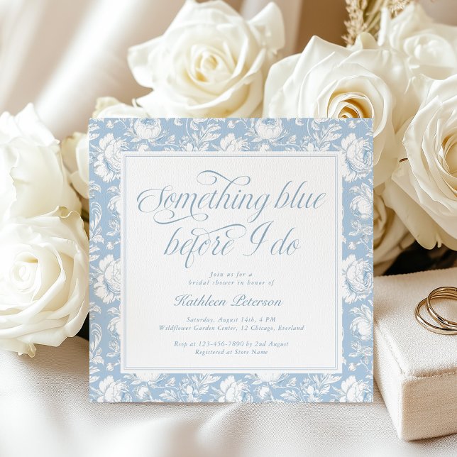 Something Blue Chinoiserie Bridal Shower  Invitation (Creator Uploaded)