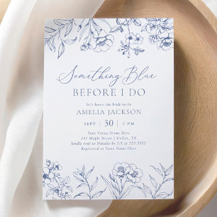 Something Blue Chinoiserie Bridal Shower Invitation