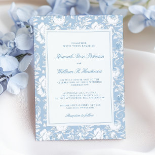 Something Blue Chinoiserie Wedding Invitation
