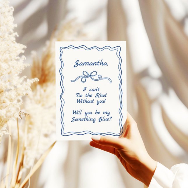 Something Blue Crew Bow Bridesmaid Proposal Invitation (Creator Uploaded)