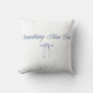 Something Blue Crew Design Blue Bow Bridal Party Cushion