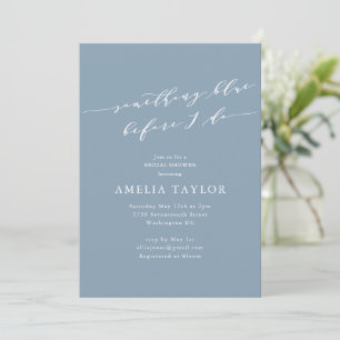 Something Blue Dusty Blue Bridal Shower Classic Invitation