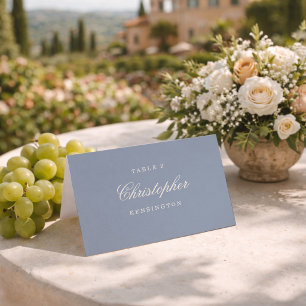 Something Blue Dusty Blue Elegant Place Cards