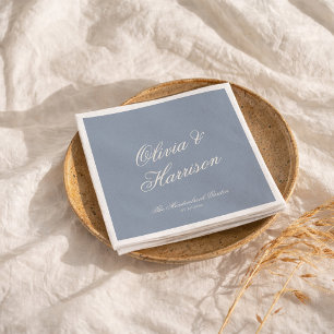 Something Blue Dusty Blue Wedding Napkins