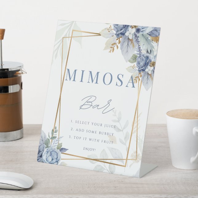 Something Blue Dusty Shower Mimosa Bar Sign Poster (In SItu)