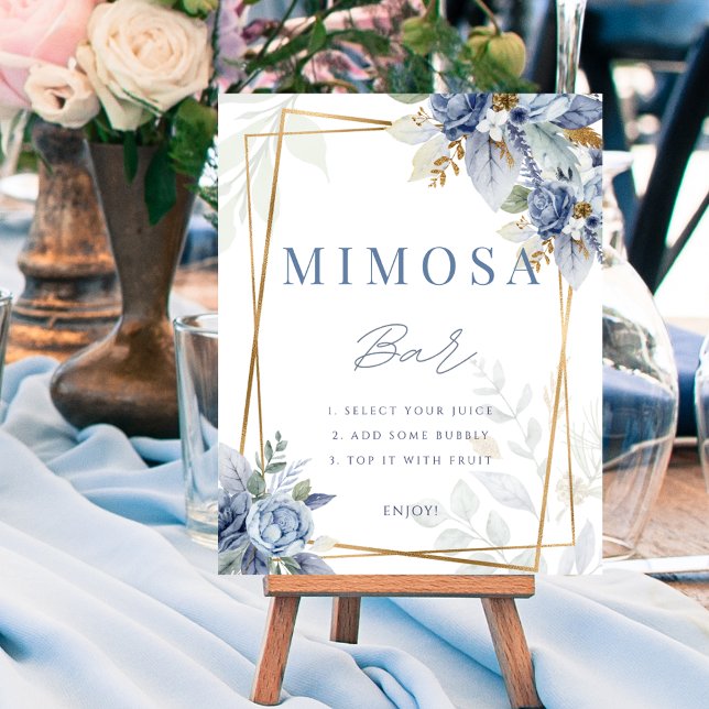 Something Blue Dusty Shower Mimosa Bar Sign Poster (Something Blue Dusty Shower Mimosa Bar Sign Poster)
