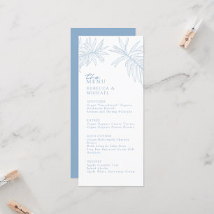 Something Blue Elegant Botanical Wedding Menu