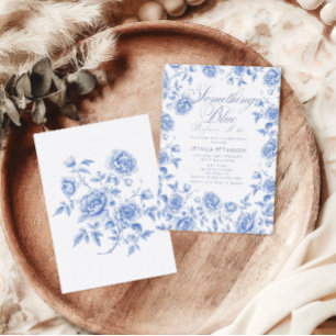 Something Blue Elegant Chinoiserie Bridal Shower Invitation