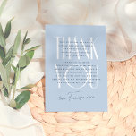 Something Blue | Elegant Floral Bridal Shower Thank You Card<br><div class="desc">A modern thank you card to match our Something Blue | Bold Floral Bridal Shower collection. This design features a light blue background, with "Thank you" written in white deco-inspired typography. and a custom heartfelt thank-you message to express your gratitude to friends and family. The back of the design features...</div>