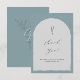 Something Blue Elegant Modern Thank You Card
