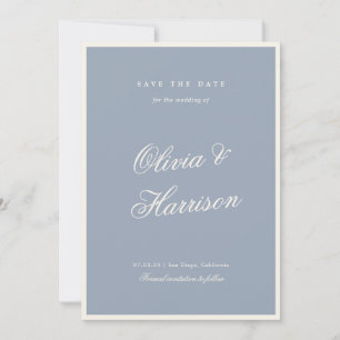 Something Blue Elegant Save the Date Card