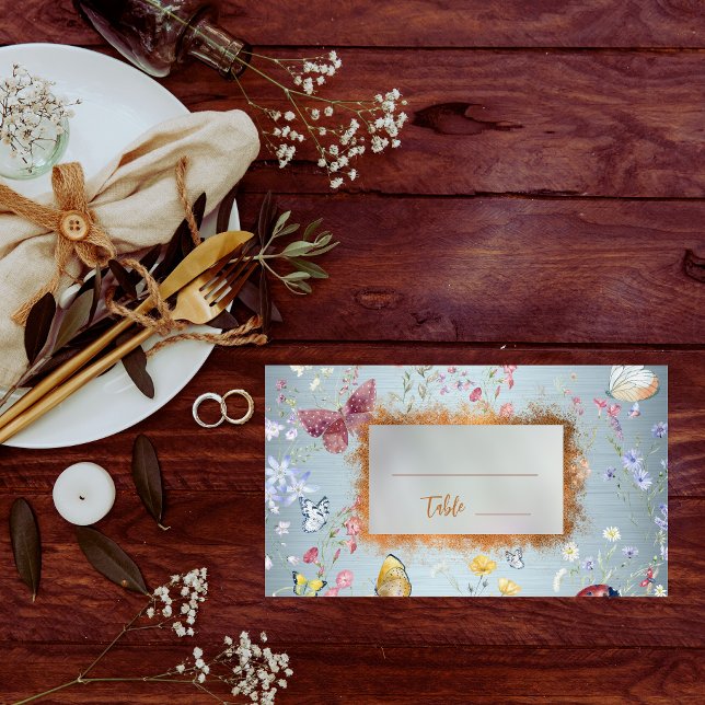 Something Blue Elegant Wildflower Place Card (Creator Uploaded)