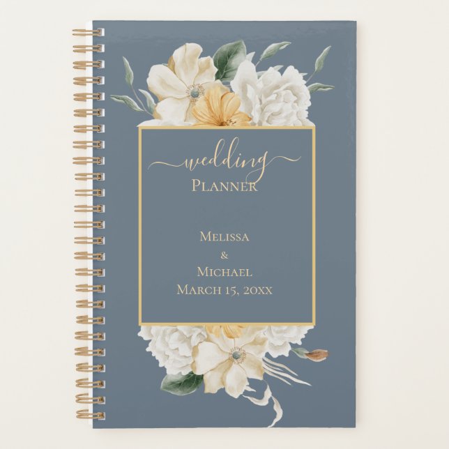 SOMETHING BLUE - FLORAL Border  Wedding Planner (Front)