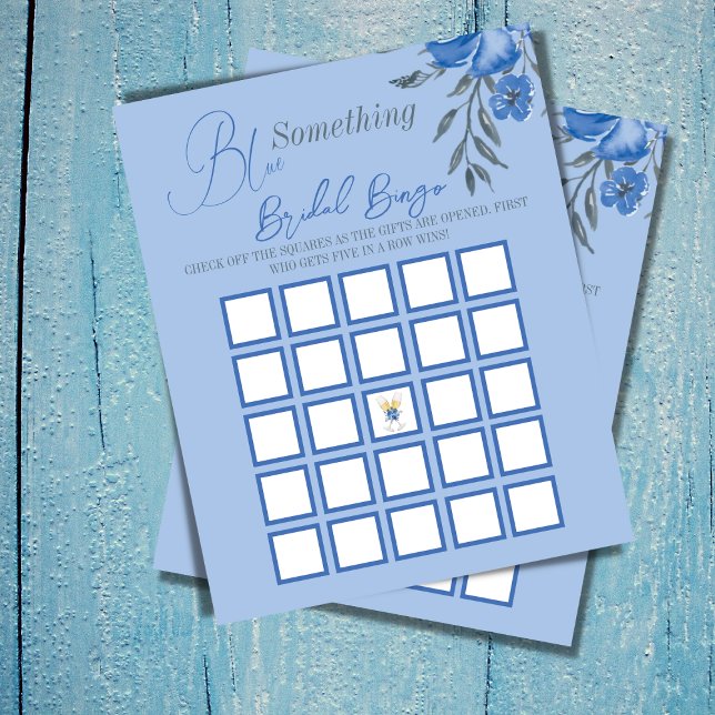 Something Blue Floral Bridal Shower Bingo Game (Creator Uploaded)
