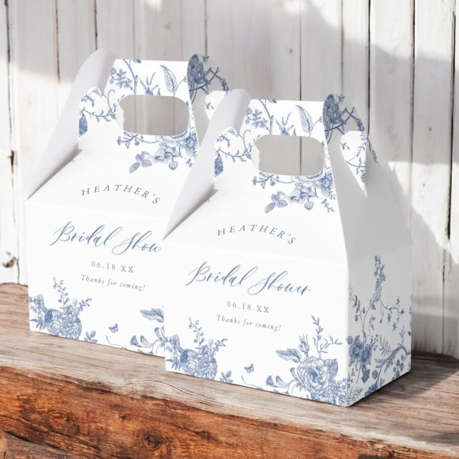 Something Blue Floral Bridal Shower Favour Box (Creator Uploaded)
