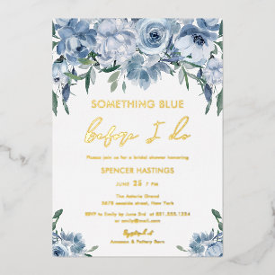 Something Blue Floral Bridal Shower Gold