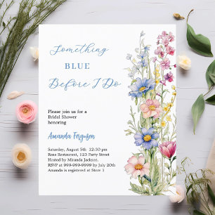 Something blue floral Bridal Shower invitation