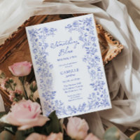Something Blue Floral Bridal Shower Invitation
