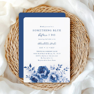 Something Blue Floral Bridal Shower Invitation