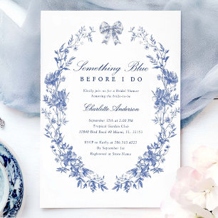 Something Blue Floral Bridal Shower Invitation