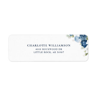 Something Blue Floral Bridal Shower Return Address