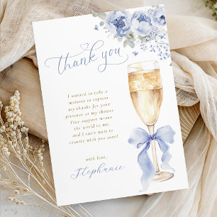 Something Blue Floral Bridal Shower Thank You Card