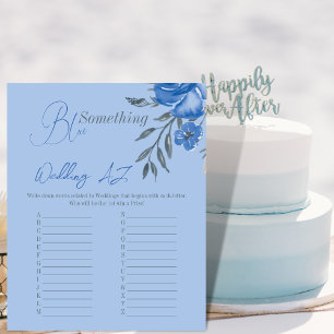 Something Blue Floral Bridal Shower Wedding Game