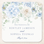 Something Blue Floral Hydrangea Decor Wedding Square Paper Coaster<br><div class="desc">Something Blue before “I Do”. Introducing our Blue Floral Party Decor Collection, where soft blue hydrangeas and neutral florals blend seamlessly to bring a touch of elegance to your event. Each piece in this collection is adorned with delicate blooms, creating a serene and inviting atmosphere for any occasion. Elevate your...</div>