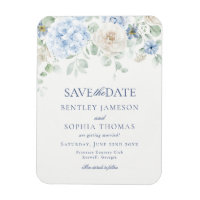 Something Blue Floral Hydrangea Save the Date Card