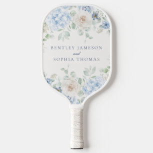 Something Blue Floral Hydrangea Wedding Favours Pickleball Paddle