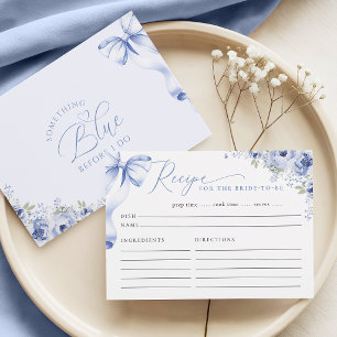 Something Blue Floral Recipe Enclosure Card