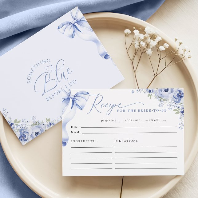 Something Blue Floral Recipe Enclosure Card (Creator Uploaded)