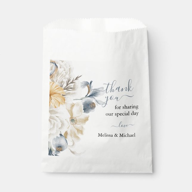 SOMETHING BLUE - FLORAL Wedding  Favour Bags (Front)
