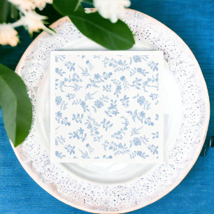 Something blue french vintage floral bridal shower napkin