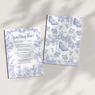 Something Blue Garden Chinoiserie Bridal Shower Invitation