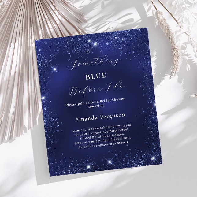 Something blue glitter Bridal Shower invitation (Creator Uploaded)