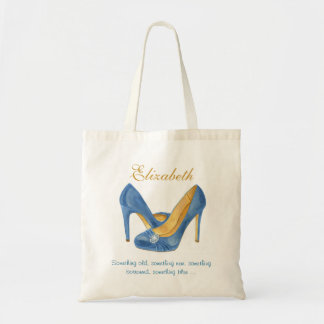 Something Blue Heels Personalised Bridesmaid Tote Bag