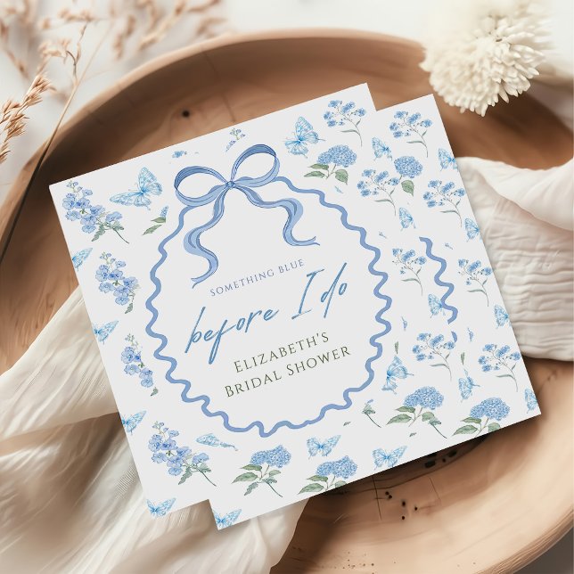 Something Blue Hydrangea Bridal Shower Napkins (Creator Uploaded)