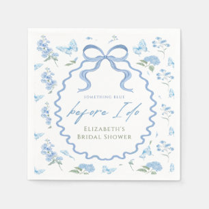 Something Blue Hydrangea Bridal Shower Napkins