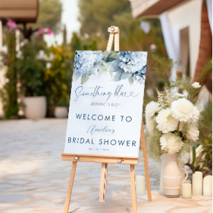 Something Blue Hydrangea Bridal Shower Sign